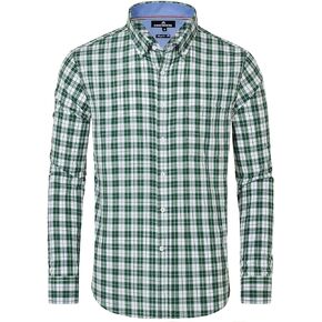 Alimens & Gentle Men's Plaid Button Down Shirts Cotton Long Sleeve Dress Shirts Regular Fit Gingham Shirts