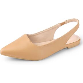 Perphy Pointed Toe Slingback Flats Pumps for Women