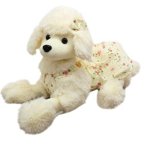 11.8" Poodle Stuffed Animal Plush, Dog Plush Toy Puppy Pillow for kids White