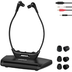 SIMOLIO Infrared Wireless TV Headphones with Clear Dialog for Seniors & Hard of Hearing, TV Hearing Device with Balance Control & Ambient Sound Listener, Compatible with Digital & Analog TVs, SM-863D