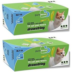 Pure-Ness Drawstring Cat Pan Liners,Pack of 2 (15-Count X 2)