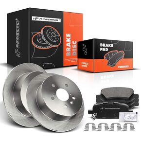 A-Premium 12.77 inch (324.31mm) Front Vented Disc Brake Rotors + Ceramic Pads Kit Compatible with Select Toyota and Kia Models - Venza 2009-2016, 2.7L 3.5L, Sport Utility, 6-PC Set