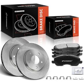 A-Premium 10.87 inch(276.00mm) Front Vented Disc Brake Rotors + Ceramic Pads Kit Compatible with Select Mitsubishi and Dodge Models - Lancer 2008-2017, Caliber 2008-2012, 6-PC Set