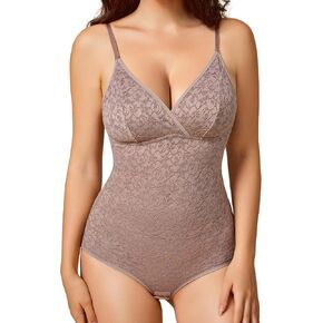 BRABIC Lace Bodysuit for Women Tummy Control Shapewear Sleeveless Tops V-Neck Backless Camisole Jumpsuit Shaper in Saudi Arabia