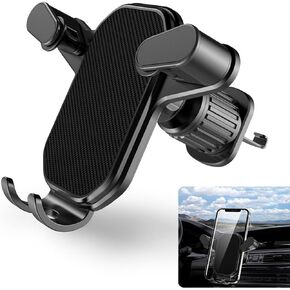 1 PC Car Phone Navigation Holder with Multifunctional Spiral Hook, 360 Degree Rotatable Anti-Slip Vehicle Smartphones Mount, Universal Waterproof Firmly Grip Phone Mount for Vent (Black)