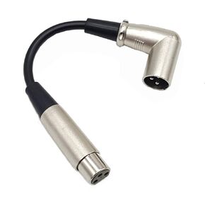 10 Inch Right Angle XLR Male to XLR Female Patch Cable