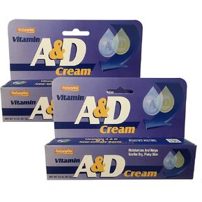 Vitamin A&D Moisterizing, Soothing Cream, 2 x 1.5 oz Bottles (for Dry, Flaky Skin)