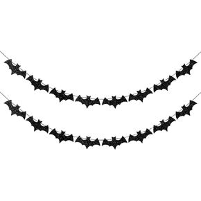 Black Bat Garland Halloween Bats Garland Banner, Bat Halloween Banner Bat Halloween Decorations for Halloween Mantle Haunted Mansion Home Bat Decor