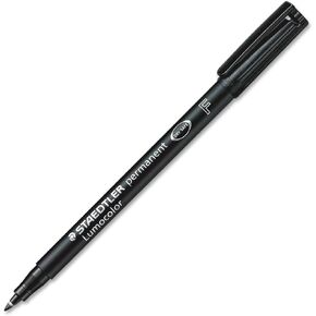 Staedtler's Fiber Tip Pen, Permanent, Fine Point, 12/Box, Black Ink (STD318A69)