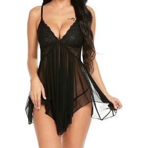 Avidlove Women Lingerie Lace Babydoll V Neck Sexy Sleepwear Strap Chemise in Saudi Arabia