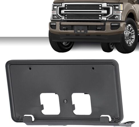 دعامة لوحة الترخيص الأمامية باللون البرتقالي الكبير باللون الأسود متوافقة مع Ford F250 F350 Super Duty 2020 2021 2022 LC3Z-17A385-AB in Kuwait