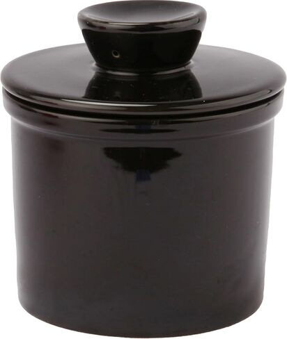 Large Capacity Butter Dish with Lid and Butter Cutter for 1 LB Butter, Airtight Porcelain Butter Keeper also Contain Cream Cheese Cake Salad Candy, Black in Saudi Arabia