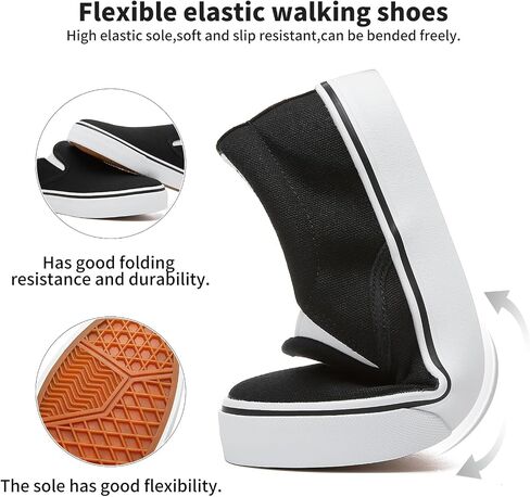 Women's Canvas Slip On Sneakers Non Slip Loafers | low top non slip on walking breathable casual comfortable fashion tennis in Kuwait