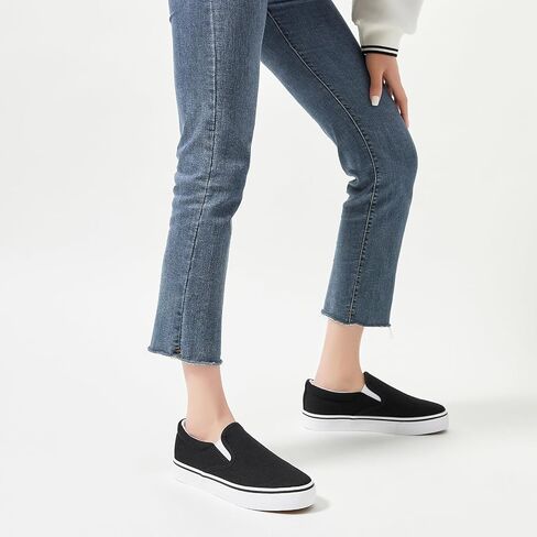 Women's Canvas Slip On Sneakers Non Slip Loafers | low top non slip on walking breathable casual comfortable fashion tennis in Kuwait