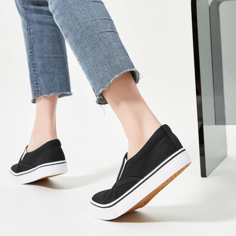 Women's Canvas Slip On Sneakers Non Slip Loafers | low top non slip on walking breathable casual comfortable fashion tennis in Kuwait