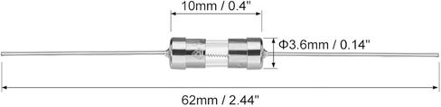 uxcell Slow Blow Fuse Time Delay Axial Lead Glass Fuses 3.6mm X 10mm 250V T2A 5Pcs in Saudi Arabia