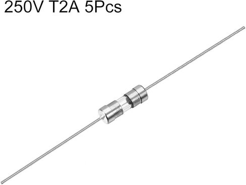 uxcell Slow Blow Fuse Time Delay Axial Lead Glass Fuses 3.6mm X 10mm 250V T2A 5Pcs in Saudi Arabia