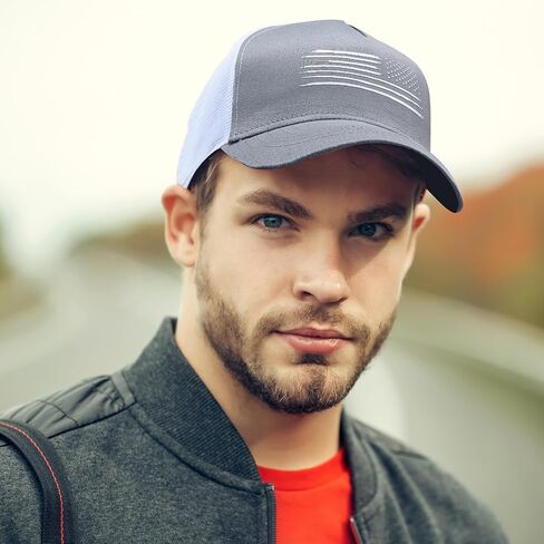 American Flag Trucker Hat Adjustable Snapback Hat Men & Women Baseball Cap Breathable Mesh Hat in Saudi Arabia