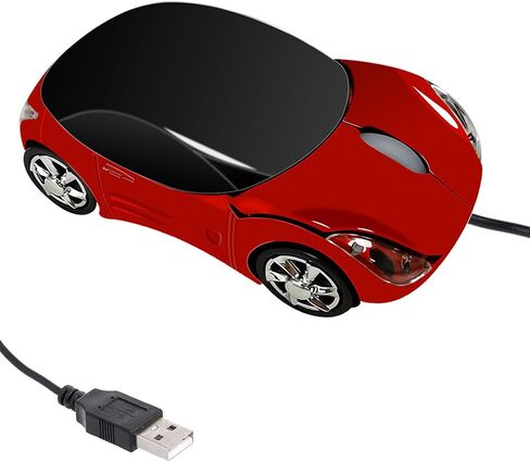 PCTC Cool Sport Car Shape USB Wired Optical Mouse (Red) in Saudi Arabia