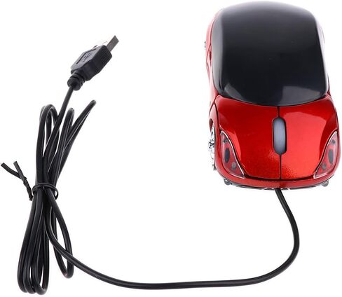 PCTC Cool Sport Car Shape USB Wired Optical Mouse (Red) in Saudi Arabia