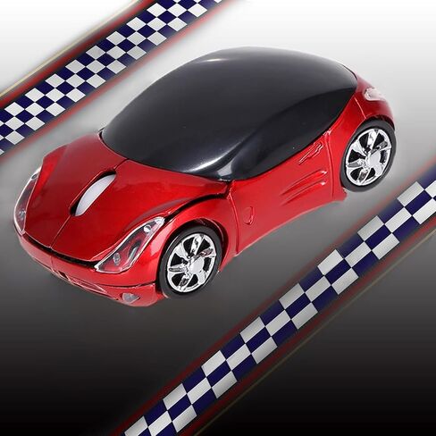 PCTC Cool Sport Car Shape USB Wired Optical Mouse (Red) in Saudi Arabia