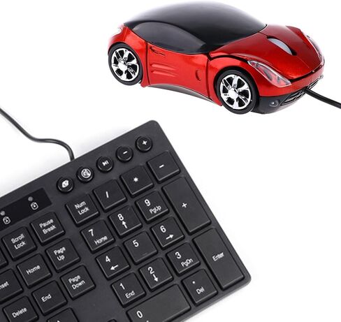PCTC Cool Sport Car Shape USB Wired Optical Mouse (Red) in Saudi Arabia