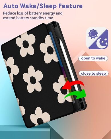 for iPad Pro 12.9 Case Folio Cover with Pencil Holder Women Girls Cute Flower Butterfly Teens Girly Pretty Floral Kawaii Rotating Stand for Apple iPad Pro 12.9 Inch Cases 2022/2021/2020/2018 in Saudi Arabia