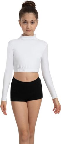 Tegmk Girls' Team Basic Turtleneck Long Sleeve Leotard with Durable Snaps, Front Lining, Zipper Back in Kuwait