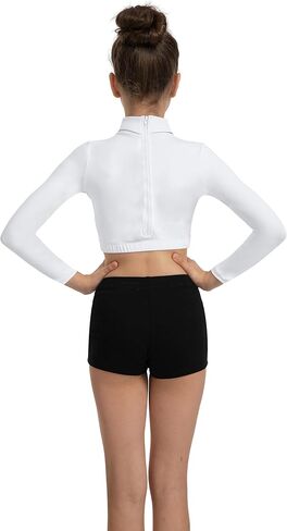 Tegmk Girls' Team Basic Turtleneck Long Sleeve Leotard with Durable Snaps, Front Lining, Zipper Back in Kuwait