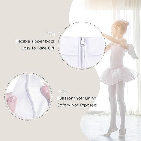 Tegmk Girls' Team Basic Turtleneck Long Sleeve Leotard with Durable Snaps, Front Lining, Zipper Back in Kuwait