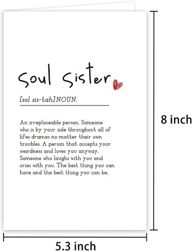 Soul Sister Definition Card, Friendship Birthday Card, Funny Sibling Card, Best Friend Birthday Card, Dictionary Style Card, Bestie Card, Friendship Card, Galentines Day Card in Saudi Arabia