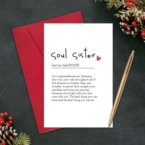 Soul Sister Definition Card, Friendship Birthday Card, Funny Sibling Card, Best Friend Birthday Card, Dictionary Style Card, Bestie Card, Friendship Card, Galentines Day Card in Saudi Arabia