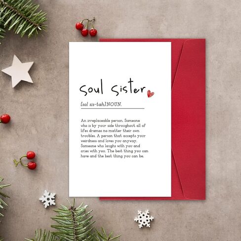 Soul Sister Definition Card, Friendship Birthday Card, Funny Sibling Card, Best Friend Birthday Card, Dictionary Style Card, Bestie Card, Friendship Card, Galentines Day Card in Saudi Arabia