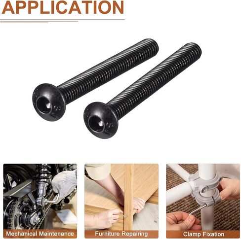 M4-0.7x40mm Button Head Socket Cap Screws - 25Pack - Good for Machine - Carbon Steel Black Oxide - Hex Drive Full Thread Fasteners in Saudi Arabia