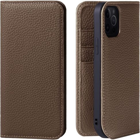 hanatora - Japan iPhone13Pro Flip case with Card Holder Genuine Leather Phone Cover Stylish Quality case No Magnets PH-13Pro-Black in Saudi Arabia
