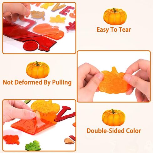 6 قطع من ملصقات نافذة جل الخريف من جويسي، ملصقات نافذة لحصاد أوراق القيقب التركية لعيد الشكر لتزيين نوافذ الخريف in Kuwait