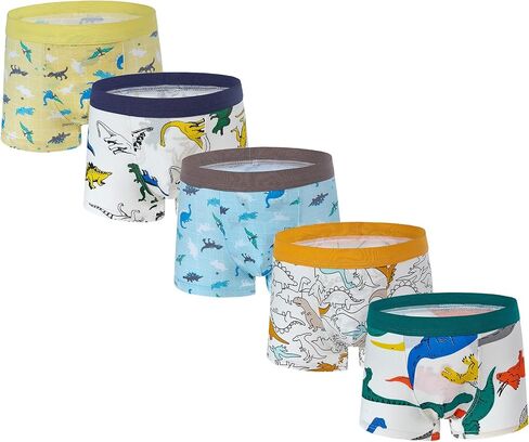 CHUNG Toddler Little Boys Underwear Soft Modal+ Cotton Boxer Briefs Pack of 4/5/10 Dinosaur 2-9Y in Kuwait