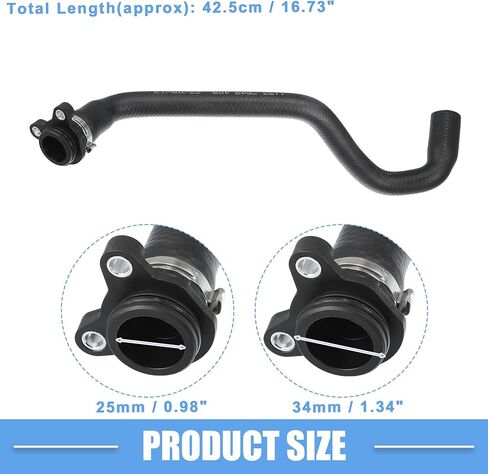 Radiator Coolant Hose No.11537649409 for BMW X5 SDrive35i XDrive35i 3.0L L6 - Gas 2014-2018 Rubber Black in Saudi Arabia