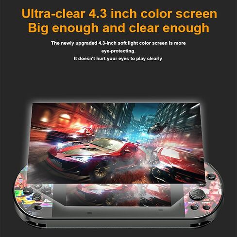 2024 New Handheld Game Console -，4.3 IPS Screen,Inclusive of 64G TF Card ,10000+ Video Games, 3000 Battery capacitymAh，Handheld Game Console for Kids and Adults in Saudi Arabia