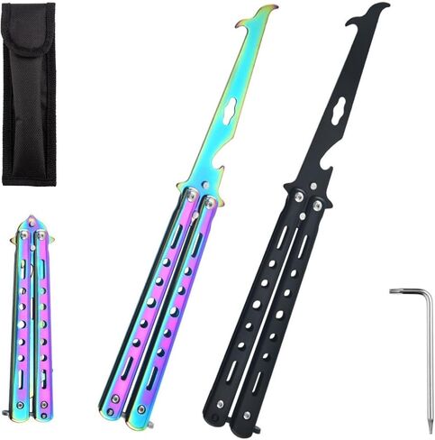 2PCS Car Tire Rock Remover Tool, Tire Cleaning Hook Tire Stone Remover for Car Motor Bike Tire, Multi Purpose Bottle Opener Window Breaker Foldable Stainless Steel Hook Gifts Father's Day in Saudi Arabia