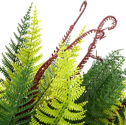 سرخس اصطناعي للأماكن الخارجية 6 قطع من نباتات سرخس بوسطن الاصطناعية وزهور اصطناعية وهمية للأماكن الخارجية مقاومة للأشعة فوق البنفسجية ونباتات بلاستيكية خضراء صناعية (6، أخضر) in Kuwait