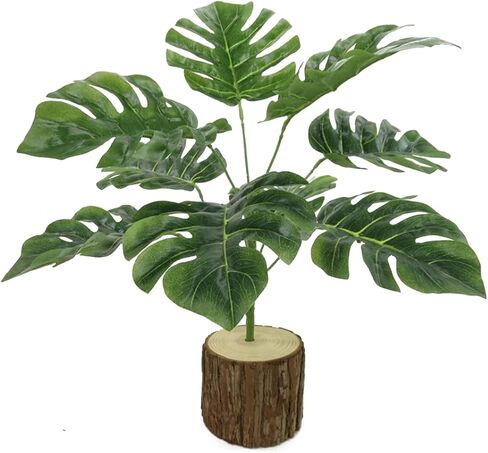 Rinlong Fake Alocasia Amazonica Tropical Safari Jungle Leaves Artificial Plants for Home Hawaiian Decor Indoor African Mask Plant in Saudi Arabia