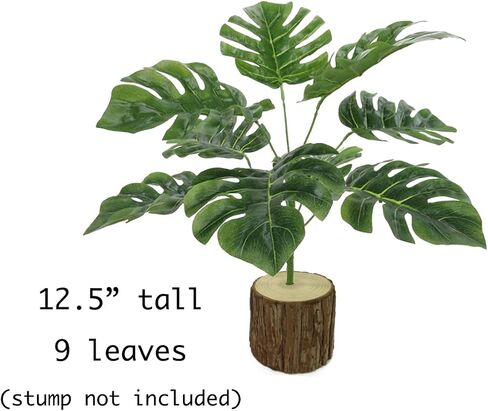 Rinlong Fake Alocasia Amazonica Tropical Safari Jungle Leaves Artificial Plants for Home Hawaiian Decor Indoor African Mask Plant in Saudi Arabia