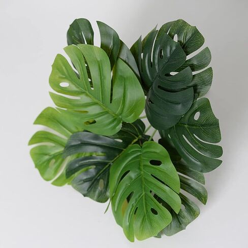 Rinlong Fake Alocasia Amazonica Tropical Safari Jungle Leaves Artificial Plants for Home Hawaiian Decor Indoor African Mask Plant in Saudi Arabia
