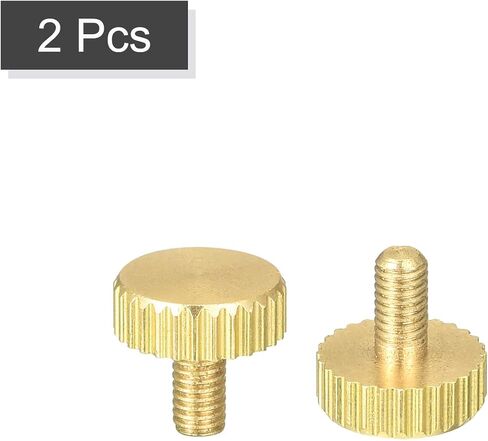 uxcell Knurled Thumb Screws, M3x6mm Flat Brass Bolts Grip Knobs Fasteners for PC, Electronic, Mechanical 2Pcs in Saudi Arabia
