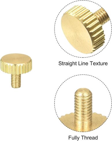 uxcell Knurled Thumb Screws, M3x6mm Flat Brass Bolts Grip Knobs Fasteners for PC, Electronic, Mechanical 2Pcs in Saudi Arabia
