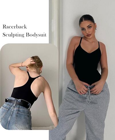 SHAPERX Bodysuit for Women Tummy Control Shapewear Racerback Seamless Sculpting Body Shaper Tank Top in Saudi Arabia