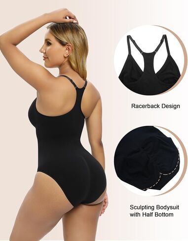 SHAPERX Bodysuit for Women Tummy Control Shapewear Racerback Seamless Sculpting Body Shaper Tank Top in Saudi Arabia