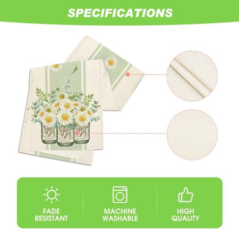 Artoid Mode Eucalyptus Leaves Daisy Vase Table Runner, Spring Easter Summer Seasonal Holiday Kitchen Dining Table Decoration for Indoor Outdoor Home Party Decor 13 x 72 Inch in Saudi Arabia