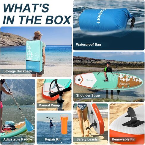 FBSPORT 11' Premium Stand Up Paddle Board, Yoga Board with SUP Accessories & Carry Bag | Wide Stance, Surf Control, Non-Slip Deck, Leash, Paddle and Pump for Youth & Adult in Saudi Arabia